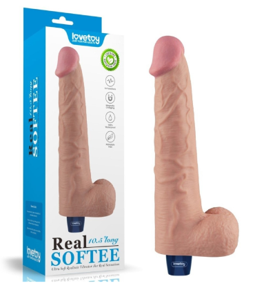 Lovetoy Real Softee u boji kože – realistični vibrator sa testisima, 27,2cm LV330214